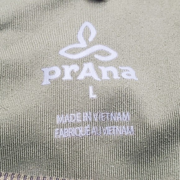 PrAna Becksa Size L Large Bralette Crop Racerback Sports Bra Top Brown Ribbed - Picture 3 of 5